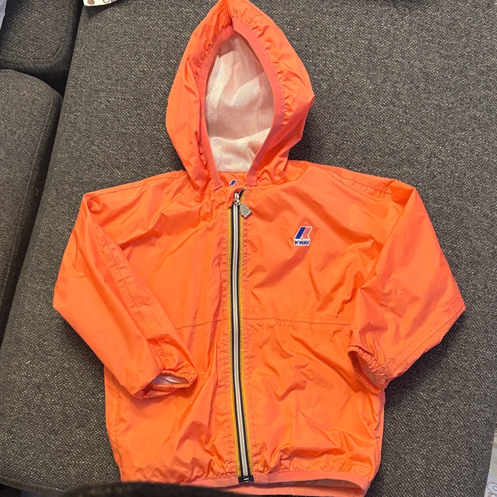 K-Way Kids Bright Salmon Pink Windbreaker